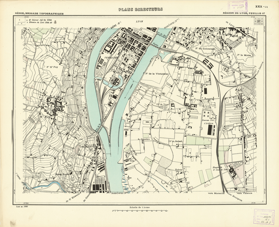 (N:21197) PLANS DIRECTEURS - REGION DE LYON FEUILLE 87 (B0017677) Carte e stampe antiche: riproduzione a colori su carta (formato A1)