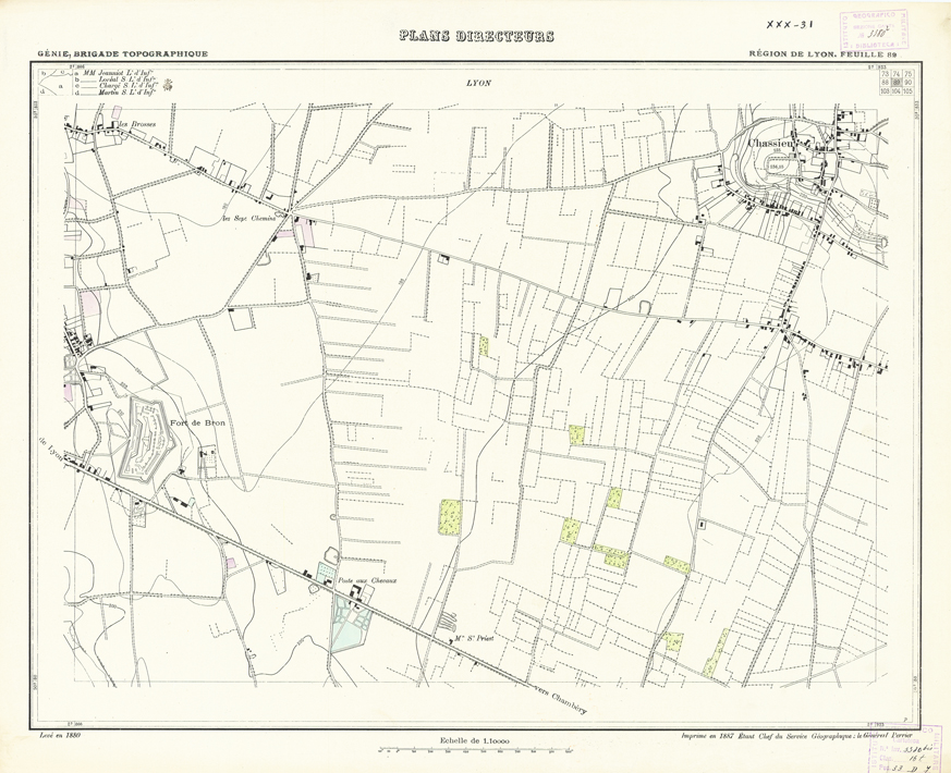 (N:21199) PLANS DIRECTEURS - REGION DE LYON FEUILLE 89 (B0017679) Carte e stampe antiche: riproduzione a colori su carta (formato A1)