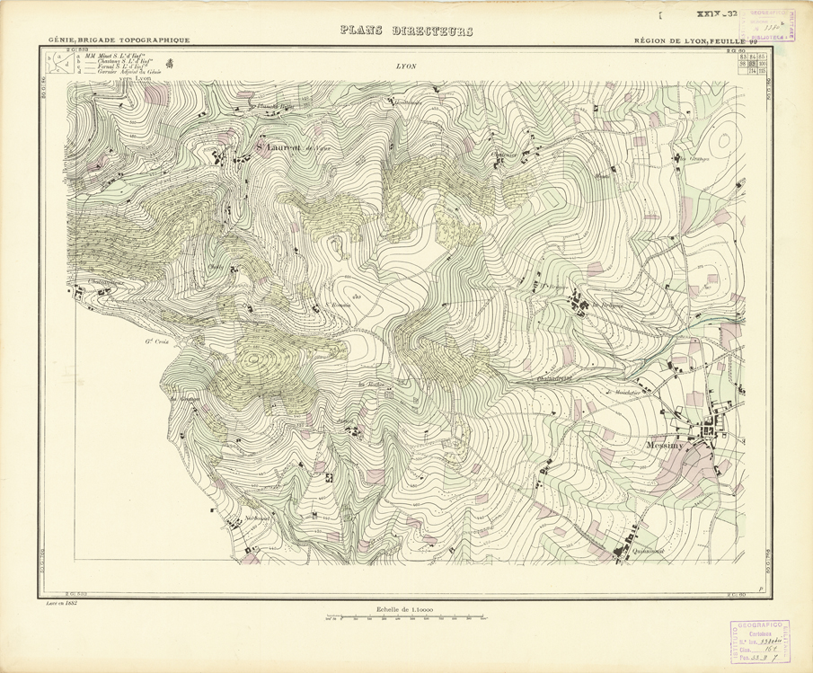 (N:21202) PLANS DIRECTEURS - REGION DE LYON FEUILLE 99 (B0017682) Carte e stampe antiche: riproduzione a colori su carta (formato A1)