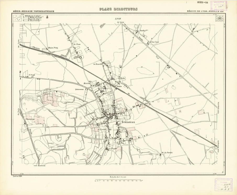 (N:21206) PLANS DIRECTEURS - REGION DE LYON FEUILLE 103 (B0017686) Carte e stampe antiche: riproduzione a colori su carta (formato A1)