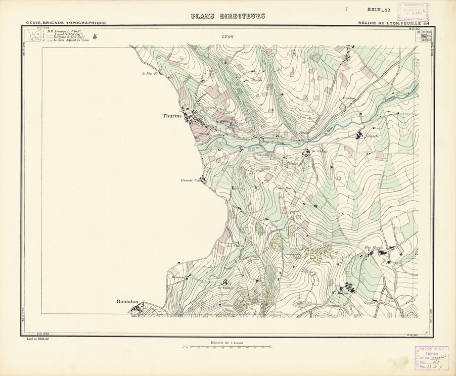 (N:21209) PLANS DIRECTEURS - REGION DE LYON FEUILLE 114 (B0017689) Carte e stampe antiche: riproduzione a colori su carta (formato A1)