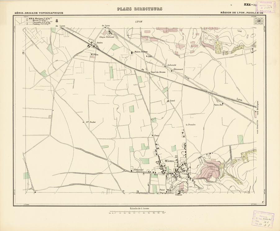 (N:21214) PLANS DIRECTEURS - REGION DE LYON FEUILLE 119 (B0017694) Carte e stampe antiche: riproduzione a colori su carta (formato A1)