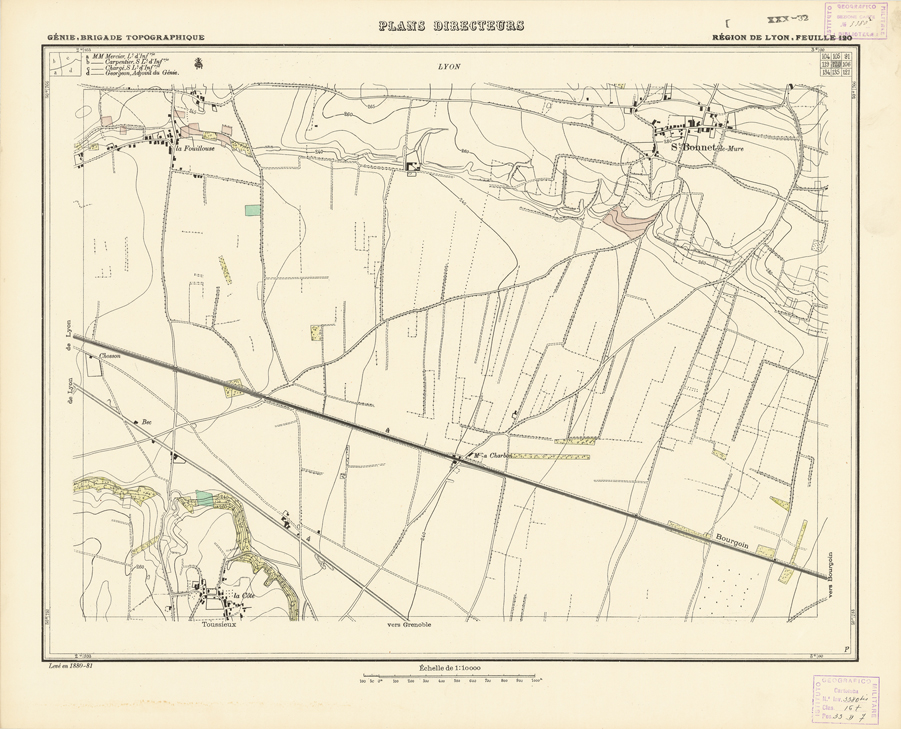 (N:21215) PLANS DIRECTEURS - REGION DE LYON FEUILLE 120 (B0017695) Carte e stampe antiche: riproduzione a colori su carta (formato A1)