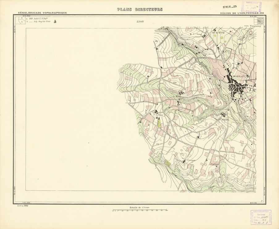 (N:21223) PLANS DIRECTEURS - REGION DE LYON FEUILLE 144 (B0017703) Carte e stampe antiche: riproduzione a colori su carta (formato A1)