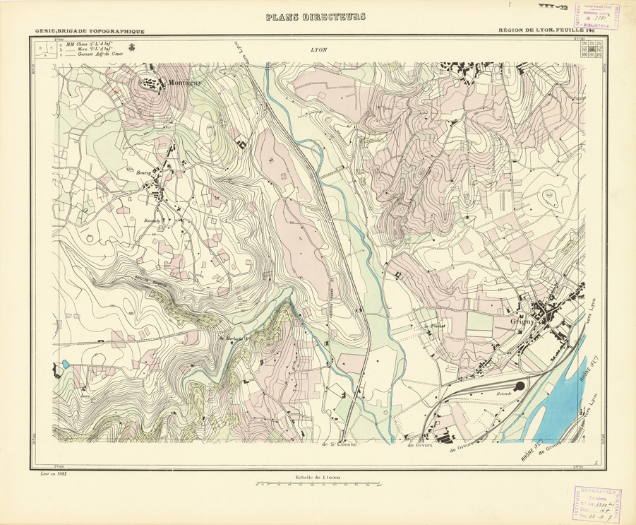 (N:21225) PLANS DIRECTEURS - REGION DE LYON FEUILLE 146 (B0017705) Carte e stampe antiche: riproduzione a colori su carta (formato A1)