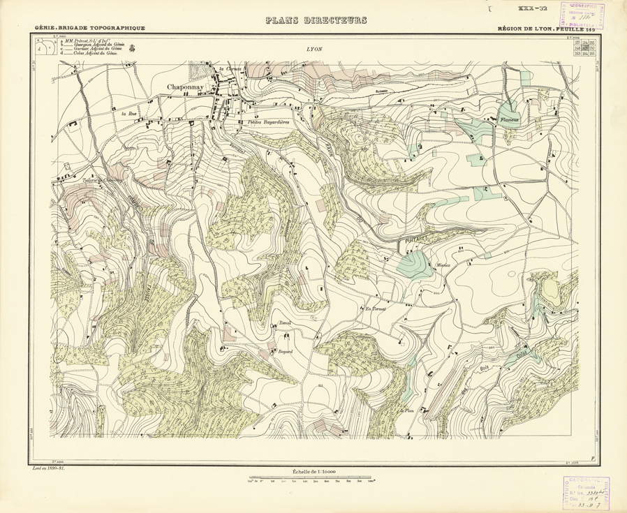 (N:21228) PLANS DIRECTEURS - REGION DE LYON FEUILLE 149 (B0017708) Carte e stampe antiche: riproduzione a colori su carta (formato A1)