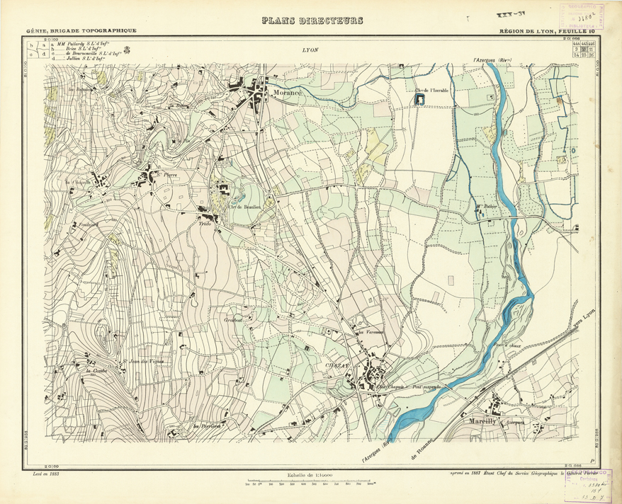 (N:21229) PLANS DIRECTEURS - REGION DE LYON FEUILLE 10 (B0017709) Carte e stampe antiche: riproduzione a colori su carta (formato A1)