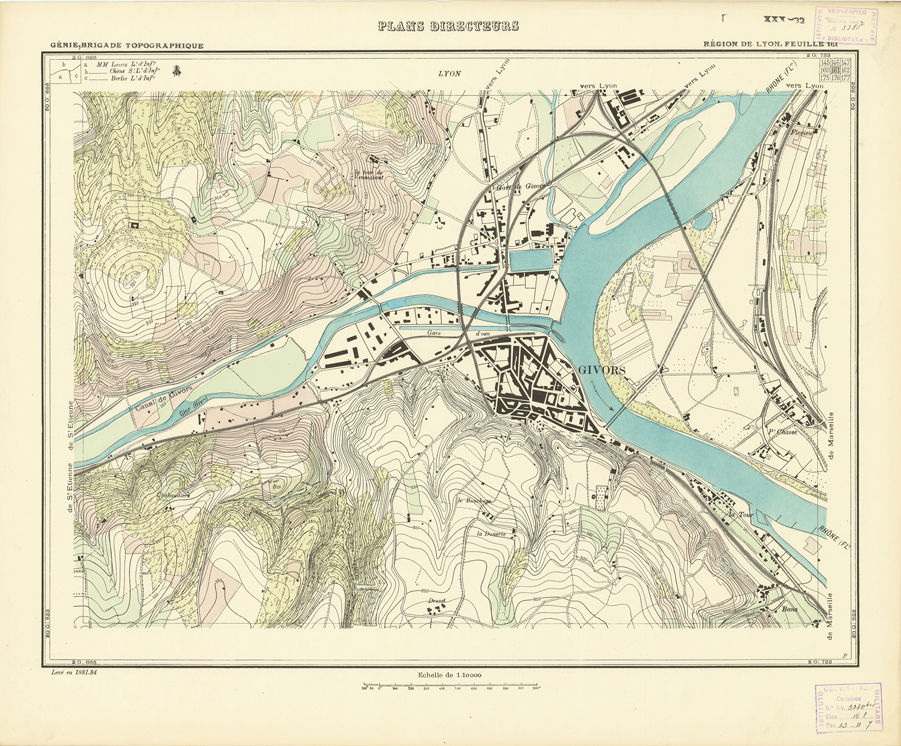 (N:21233) PLANS DIRECTEURS - REGION DE LYON FEUILLE 161 (B0017713) Carte e stampe antiche: riproduzione a colori su carta (formato A1)