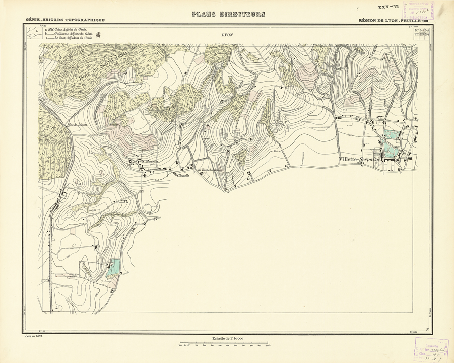 (N:21234) PLANS DIRECTEURS - REGION DE LYON FEUILLE 163 (B0017714) Carte e stampe antiche: riproduzione a colori su carta (formato A1)