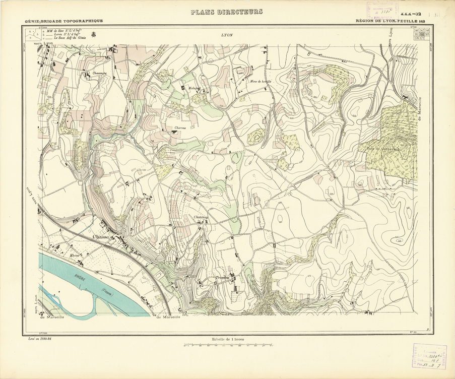 (N:21236) PLANS DIRECTEURS - REGION DE LYON FEUILLE 162 (B0017716) Carte e stampe antiche: riproduzione a colori su carta (formato A1)