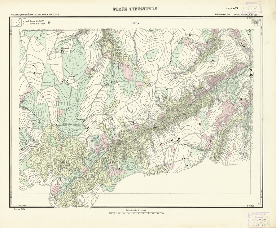 (N:21238) PLANS DIRECTEURS - REGION DE LYON FEUILLE 176 (B0017718) Carte e stampe antiche: riproduzione a colori su carta (formato A1)