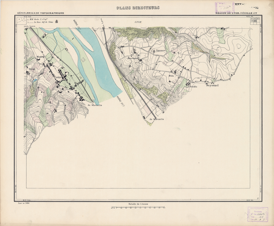 (N:21239) PLANS DIRECTEURS - REGION DE LYON FEUILLE 177 (B0017719) Carte e stampe antiche: riproduzione a colori su carta (formato A1)