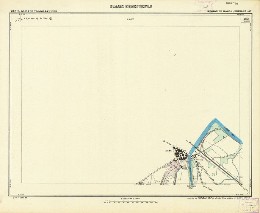 (N:21240) PLANS DIRECTEURS - REGION DE MACON FEUILLE 430 (B0017720) Carte e stampe antiche: riproduzione a colori su carta (formato A1)