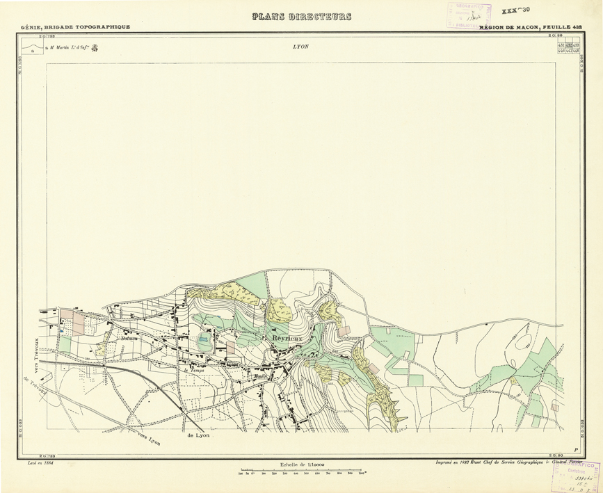 (N:21242) PLANS DIRECTEURS - REGION DE MACON FEUILLE 432 (B0017722) Carte e stampe antiche: riproduzione a colori su carta (formato A1)
