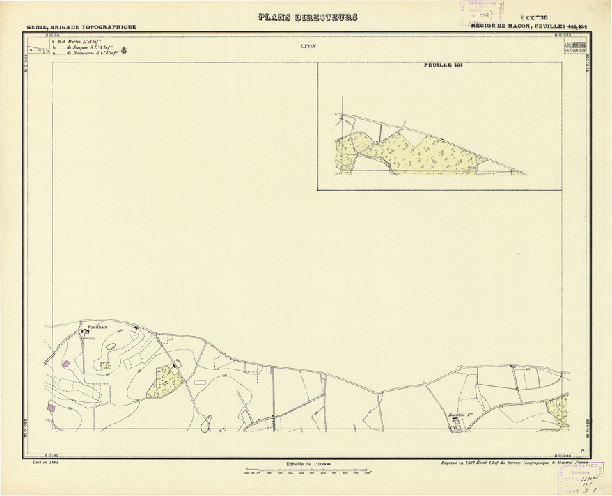 (N:21243) PLANS DIRECTEURS - REGION DE MACON FEUILLE 433-434 (B0017723) Carte e stampe antiche: riproduzione a colori su carta (formato A1)