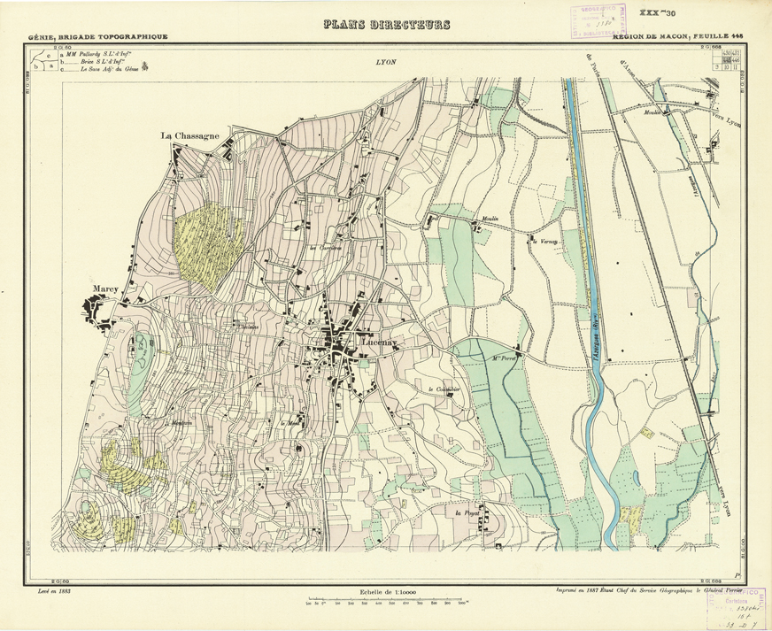 (N:21244) PLANS DIRECTEURS - REGION DE MACON FEUILLE 445 (B0017724) Carte e stampe antiche: riproduzione a colori su carta (formato A1)