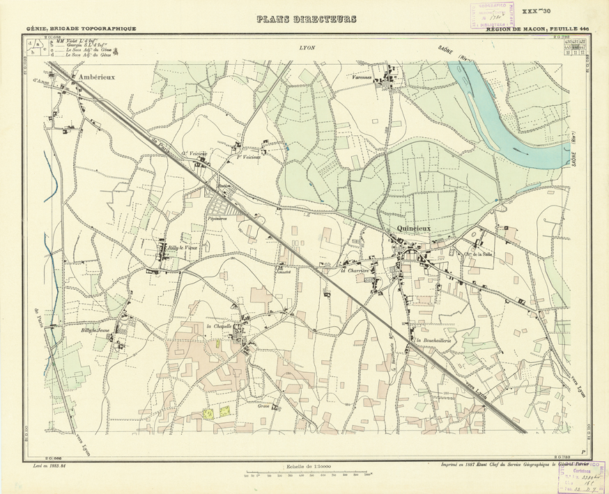 (N:21245) PLANS DIRECTEURS - REGION DE MACON FEUILLE 446 (B0017725) Carte e stampe antiche: riproduzione a colori su carta (formato A1)
