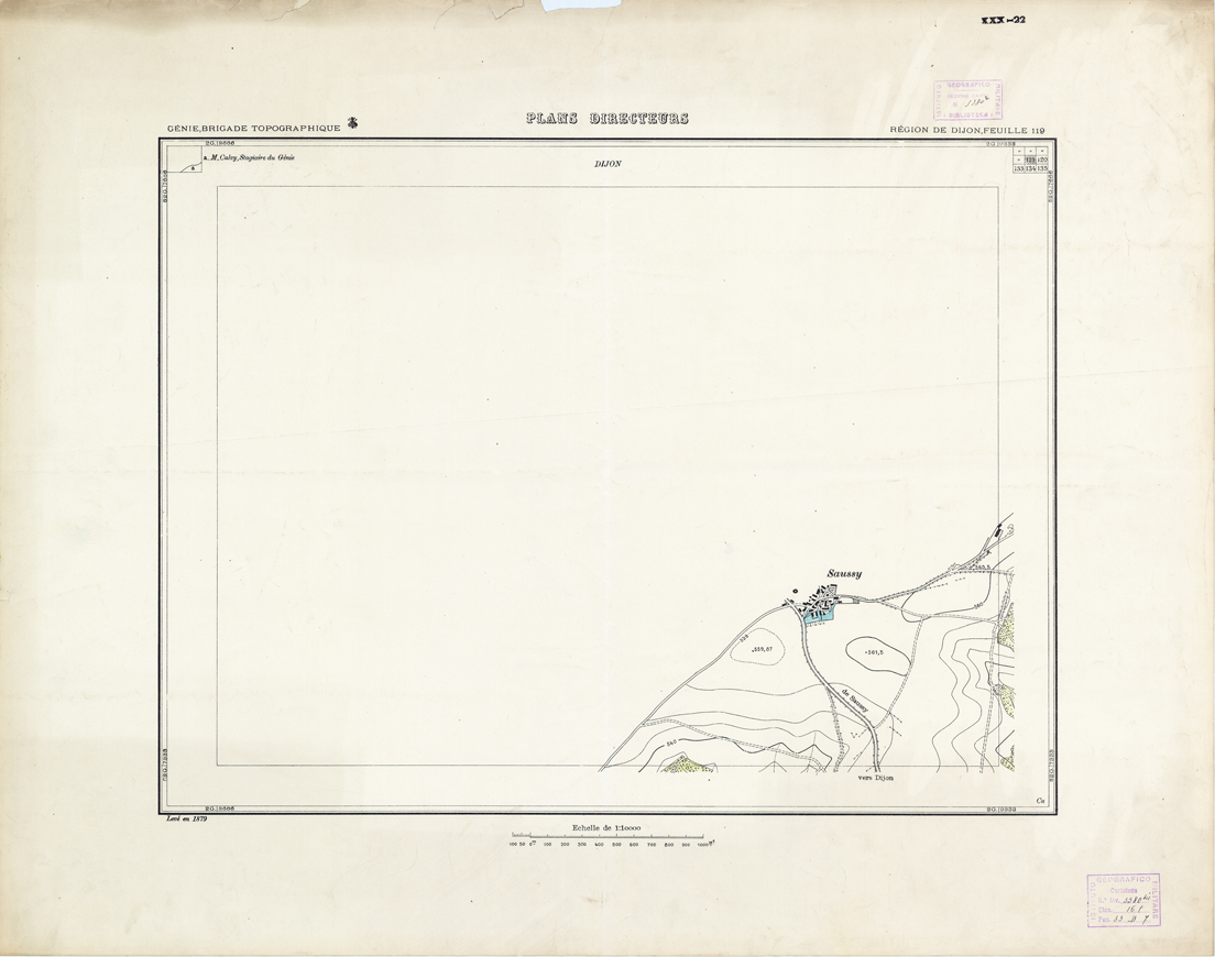 (N:21250) PLANS DIRECTEURS - REGION DE DIJON FEUILLE 119 (B0017730) Carte e stampe antiche: riproduzione a colori su carta (formato A1)