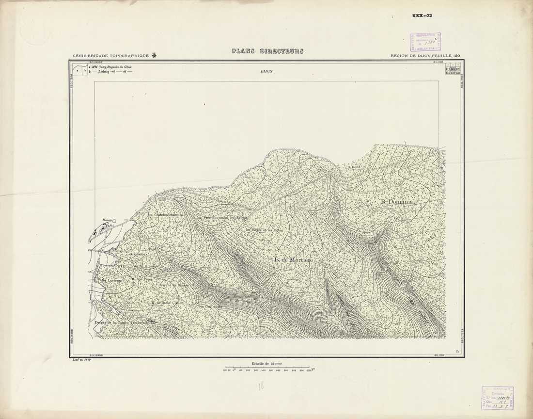 (N:21251) PLANS DIRECTEURS - REGION DE DIJON FEUILLE 120 (B0017731) Carte e stampe antiche: riproduzione a colori su carta (formato A1)