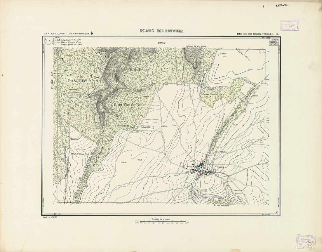 (N:21259) PLANS DIRECTEURS - REGION DE DIJON FEUILLE 163 (B0017739) Carte e stampe antiche: riproduzione a colori su carta (formato A1)