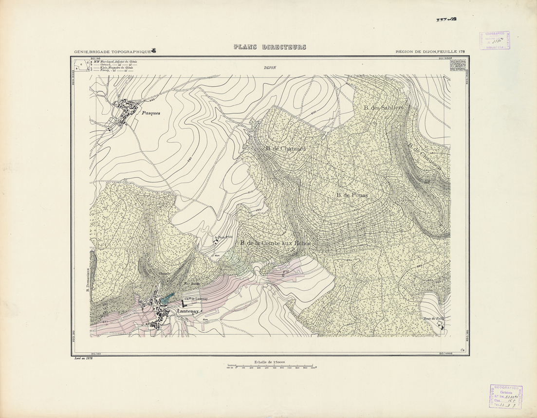 (N:21263) PLANS DIRECTEURS - REGION DE DIJON FEUILLE 178 (B0017743) Carte e stampe antiche: riproduzione a colori su carta (formato A1)