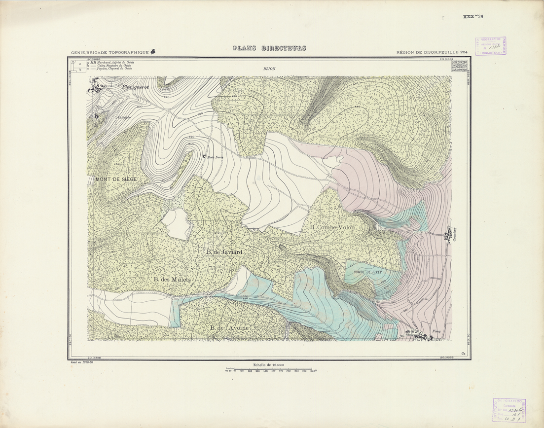 (N:21276) PLANS DIRECTEURS - REGION DE DIJON FEUILLE 224 (B0017756) Carte e stampe antiche: riproduzione a colori su carta (formato A1)
