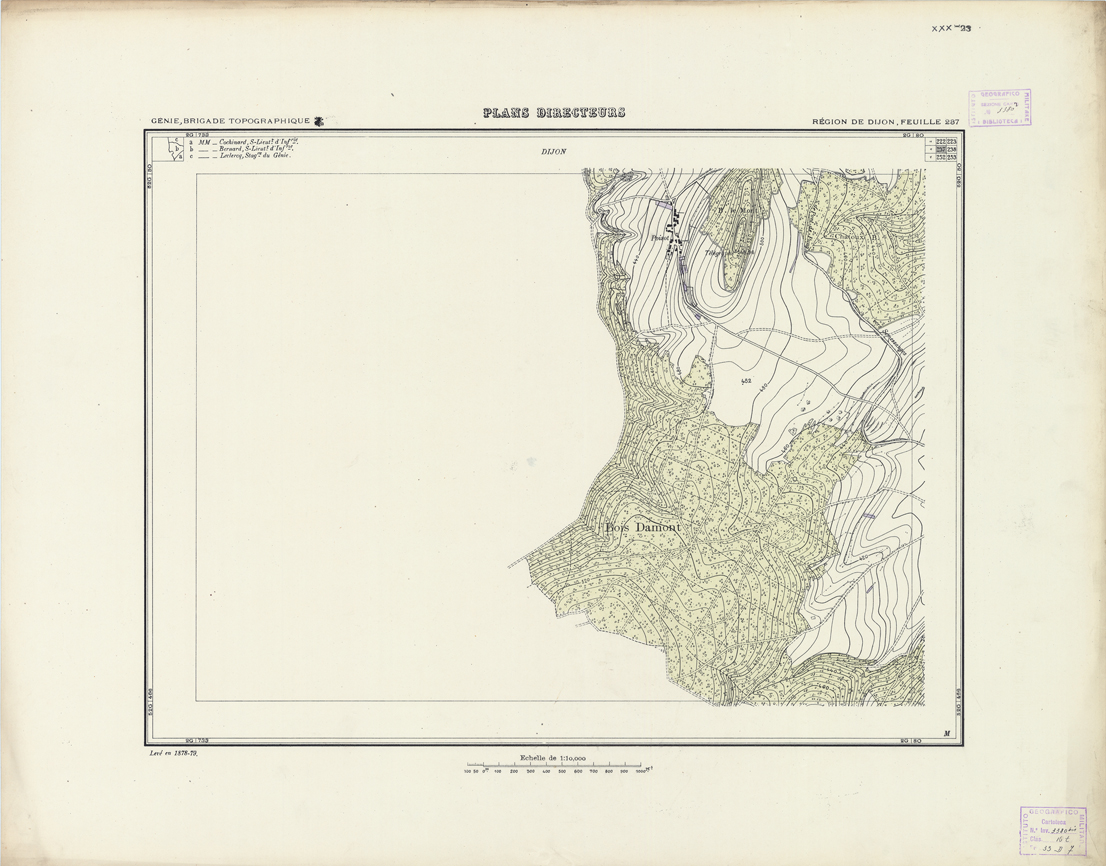 (N:21278) PLANS DIRECTEURS - REGION DE DIJON FEUILLE 237 (B0017758) Carte e stampe antiche: riproduzione a colori su carta (formato A1)
