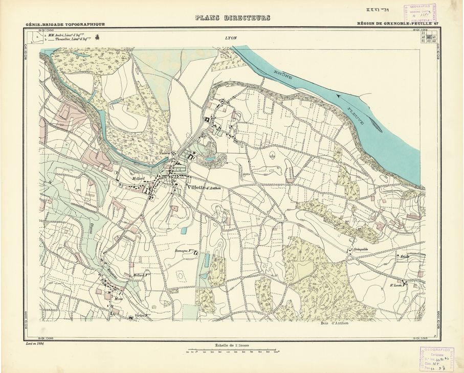 (N:21291) PLANS DIRECTEURS - REGION DE GRENOBLE FEUILLE 47 (B0017771) Carte e stampe antiche: riproduzione a colori su carta (formato A1)