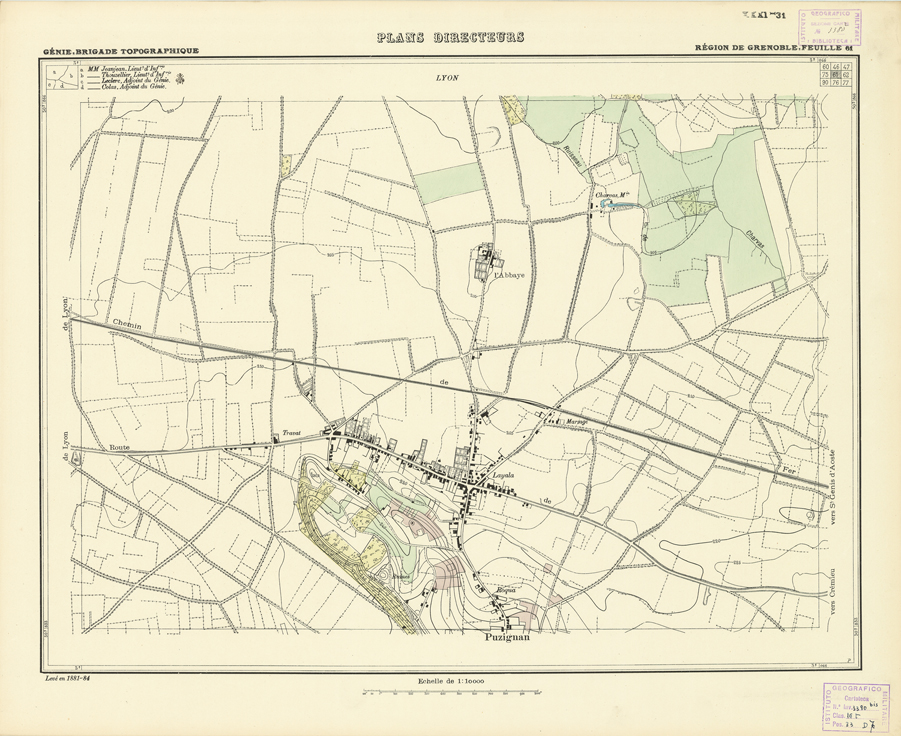 (N:21293) PLANS DIRECTEURS - REGION DE GRENOBLE FEUILLE 61 (B0017773) Carte e stampe antiche: riproduzione a colori su carta (formato A1)