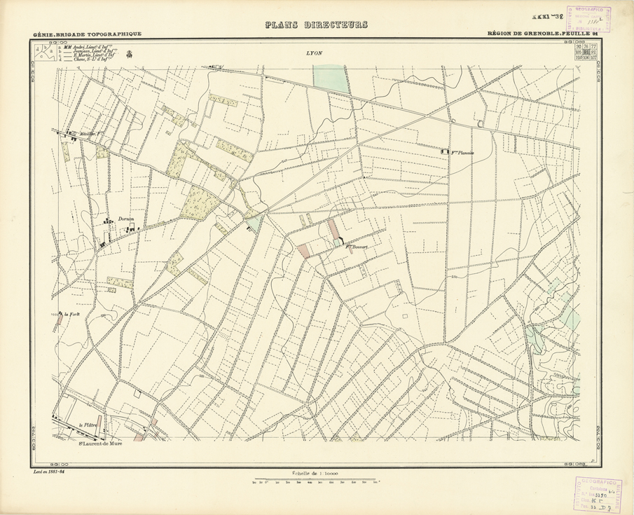 (N:21299) PLANS DIRECTEURS - REGION DE GRENOBLE FEUILLE 91 (B0017779) Carte e stampe antiche: riproduzione a colori su carta (formato A1)