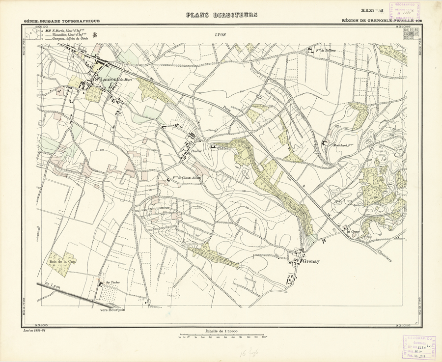 (N:21301) PLANS DIRECTEURS - REGION DE GRENOBLE FEUILLE 106 (B0017782) Carte e stampe antiche: riproduzione a colori su carta (formato A1)