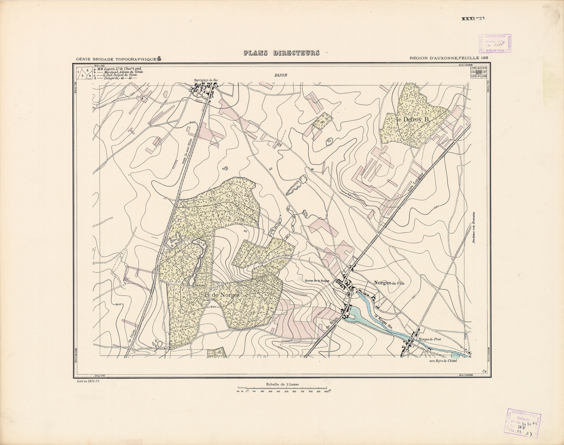 (N:21309) PLANS DIRECTEURS - REGION D'AUXONNE FEUILLE 136 (B0017790) Carte e stampe antiche: riproduzione a colori su carta (formato A1)