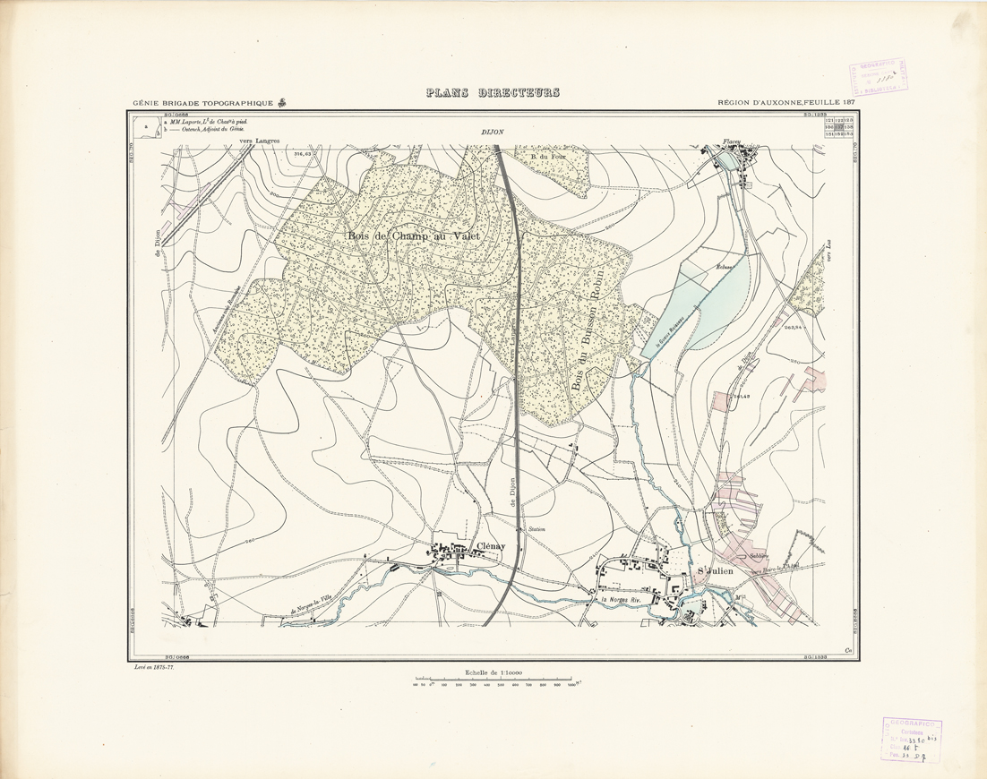 (N:21310) PLANS DIRECTEURS - REGION D'AUXONNE FEUILLE 137 (B0017791) Carte e stampe antiche: riproduzione a colori su carta (formato A1)