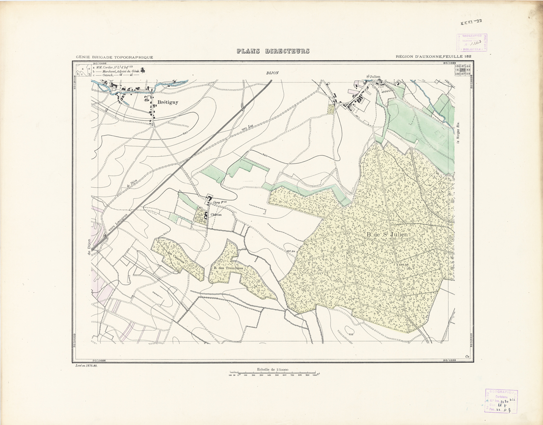 (N:21313) PLANS DIRECTEURS - REGION D'AUXONNE FEUILLE 152 (B0017794) Carte e stampe antiche: riproduzione a colori su carta (formato A1)