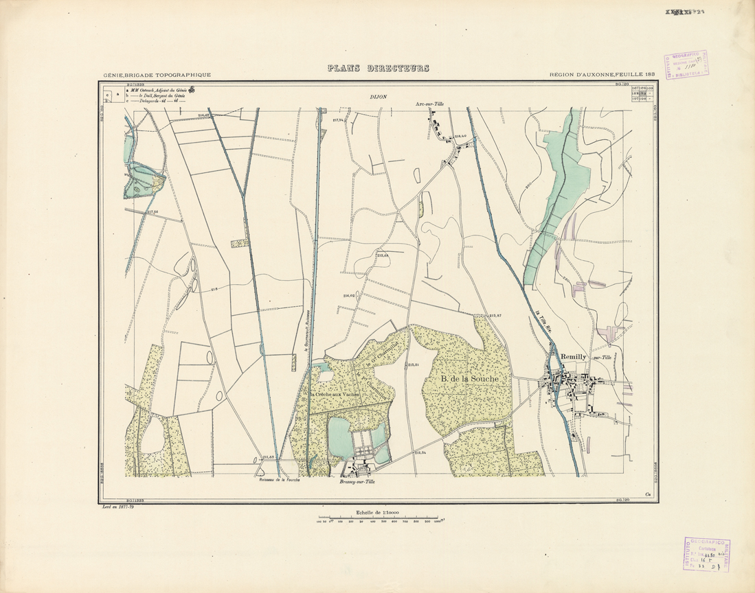 (N:21319) PLANS DIRECTEURS - REGION D'AUXONNE FEUILLE 183 (B0017801) Carte e stampe antiche: riproduzione a colori su carta (formato A1)