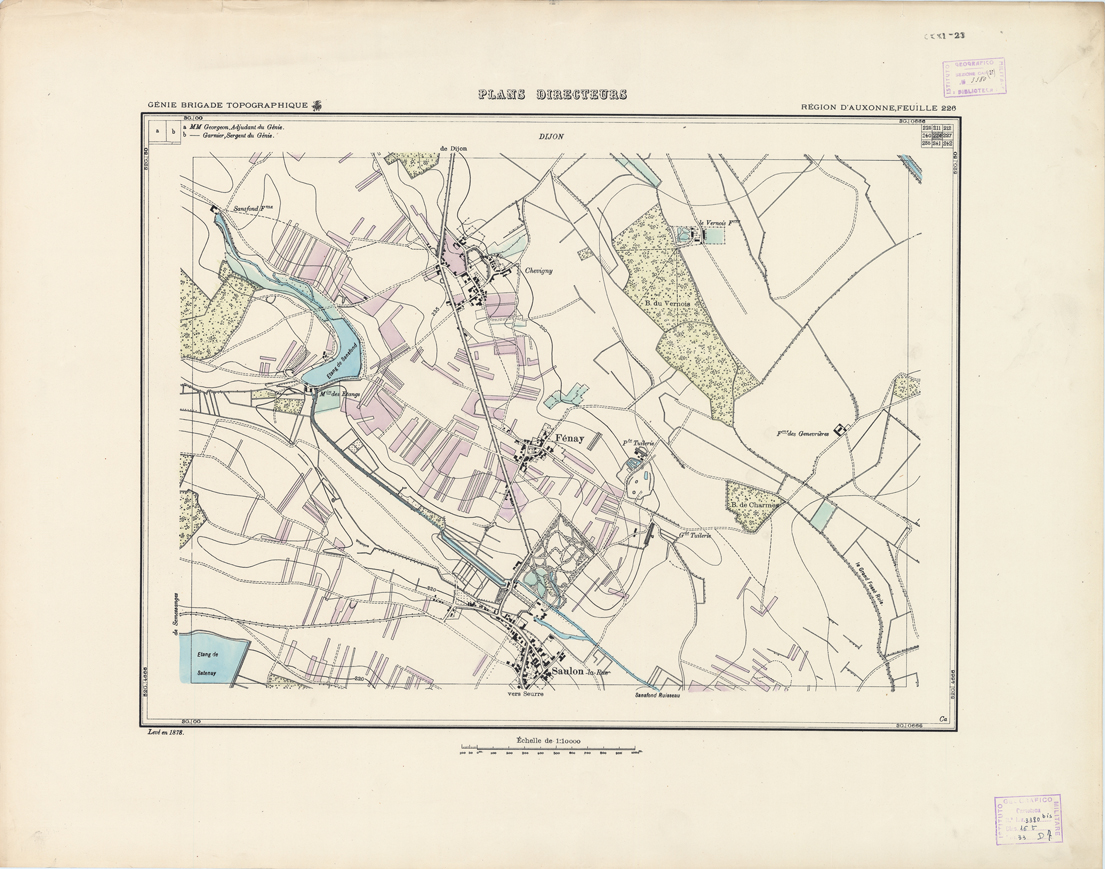 (N:21326) PLANS DIRECTEURS - REGION D'AUXONNE FEUILLE 226 (B0017808) Carte e stampe antiche: riproduzione a colori su carta (formato A1)