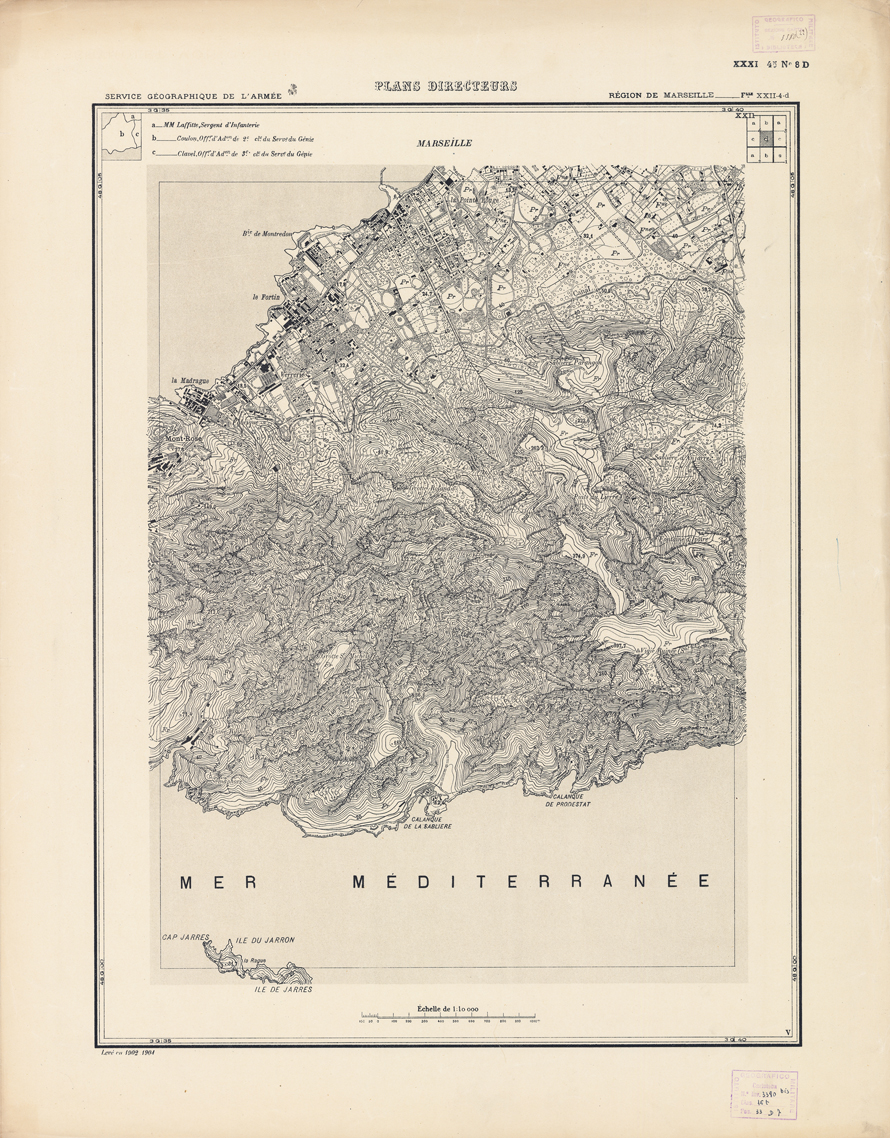 (N:21369) PLANS DIRECTEURS - REGION DE MARSEILLE FEUILLE XXII N4d (B0017851) Carte e stampe antiche: riproduzione a colori su carta (formato A1)