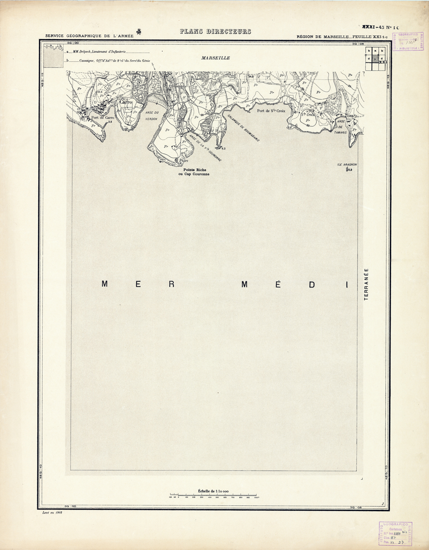 (N:21372) PLANS DIRECTEURS - REGION DE MARSEILLE FEUILLE XXXI 45 N1c (B0017854) Carte e stampe antiche: riproduzione a colori su carta (formato A1)