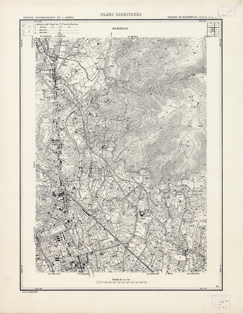 (N:21379) PLANS DIRECTEURS - REGION DE MARSEILLE FEUILLE XXXI 45 N4b (B0017861) Carte e stampe antiche: riproduzione a colori su carta (formato A1)