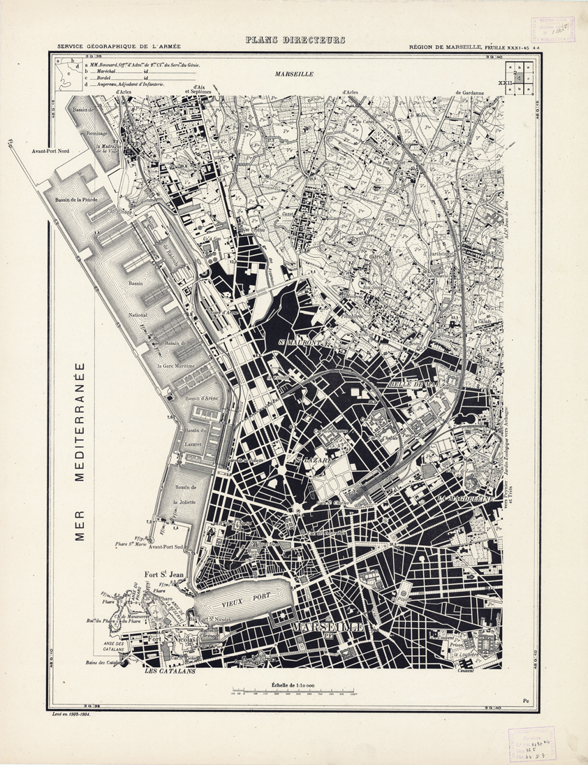 (N:21381) PLANS DIRECTEURS - REGION DE MARSEILLE FEUILLE XXXI 45 N4d (B0017863) Carte e stampe antiche: riproduzione a colori su carta (formato A1)