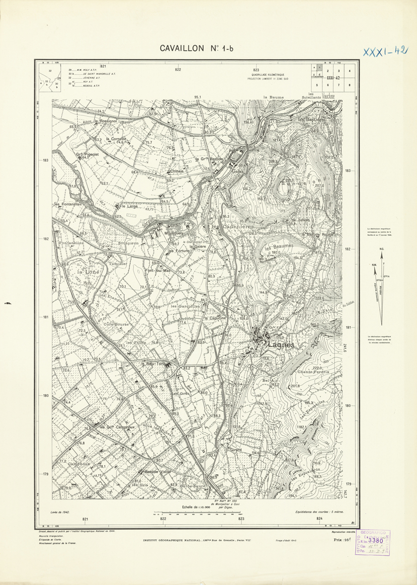 (N:21465) PLANS DIRECTEURS - CAVAILLON N1b (B0017871) Carte e stampe antiche: riproduzione a colori su carta (formato A1)