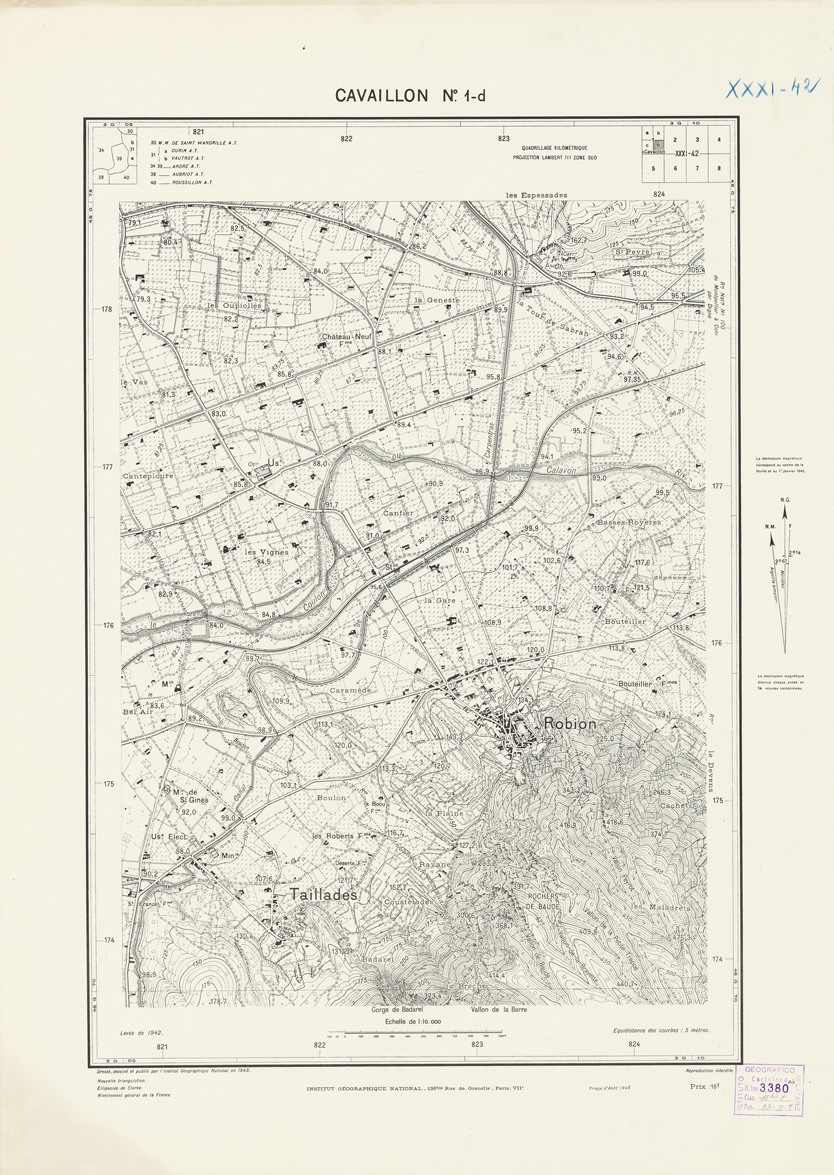 (N:21391) PLANS DIRECTEURS - CAVAILLON N1d (B0017873) Carte e stampe antiche: riproduzione a colori su carta (formato A1)