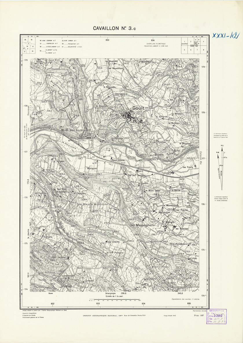 (N:21394) PLANS DIRECTEURS - CAVAILLON N3c (B0017876) Carte e stampe antiche: riproduzione a colori su carta (formato A1)