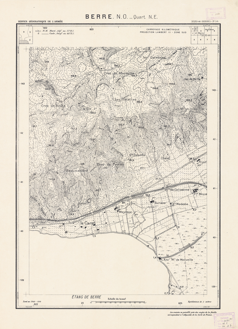 (N:21397) PLANS DIRECTEURS - BERRE XXXI 44 N1b (B0017879) Carte e stampe antiche: riproduzione a colori su carta (formato A1)