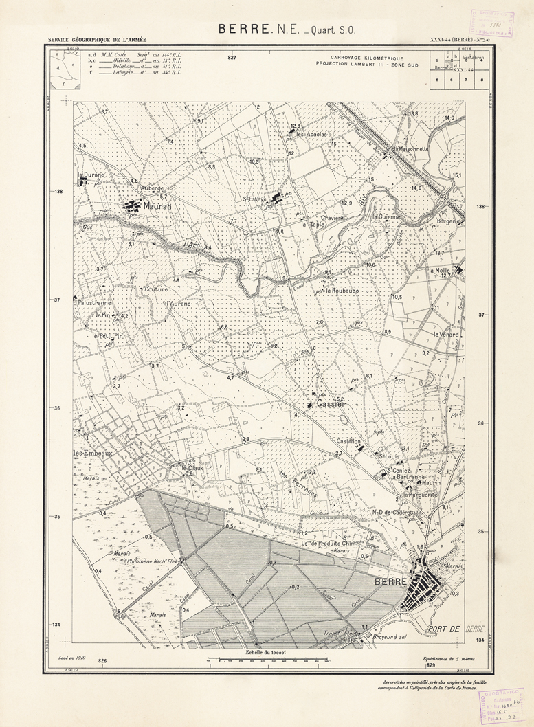 (N:21401) PLANS DIRECTEURS - BERRE XXXI 44 N2c (B0017883) Carte e stampe antiche: riproduzione a colori su carta (formato A1)