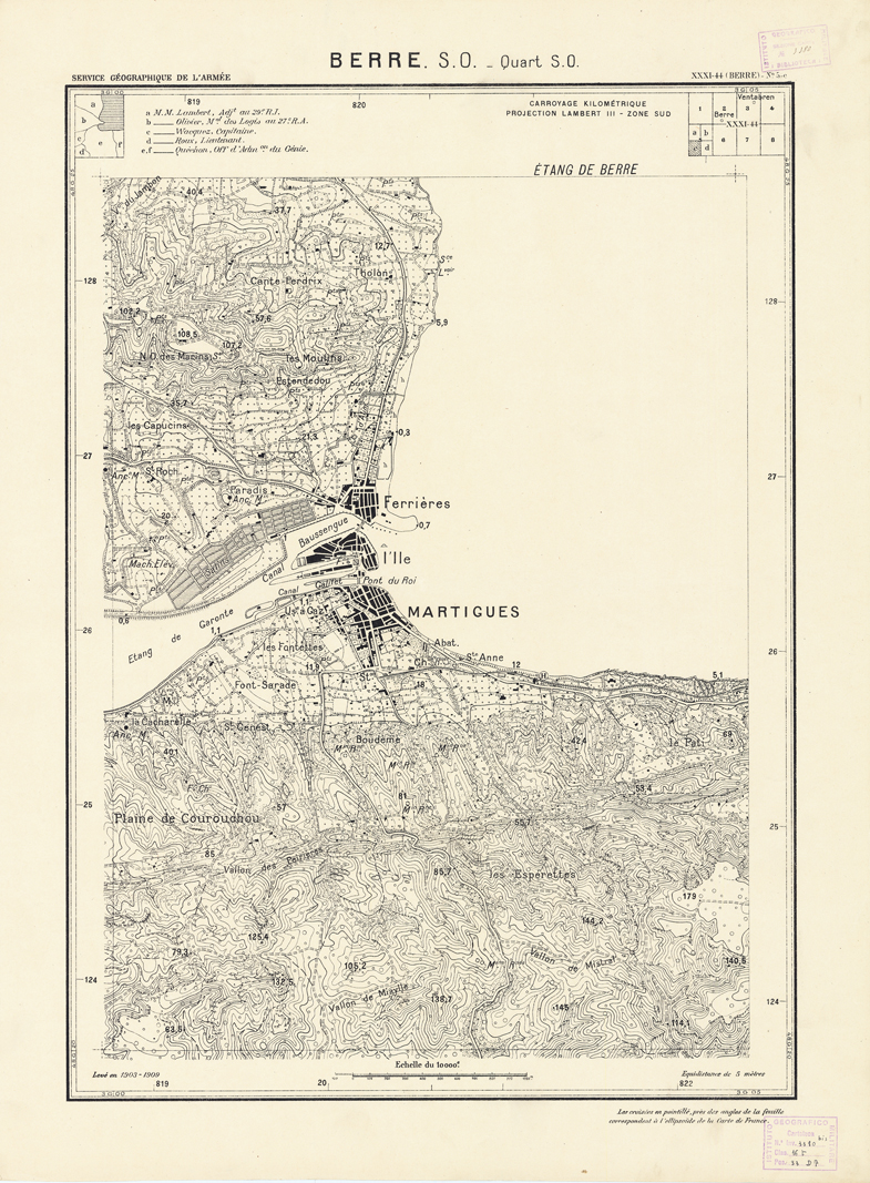 (N:21404) PLANS DIRECTEURS - BERRE XXXI 44 N5c (B0017886) Carte e stampe antiche: riproduzione a colori su carta (formato A1)