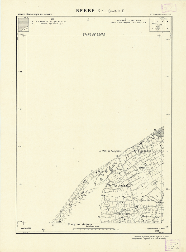 (N:21407) PLANS DIRECTEURS - BERRE XXXI 44 N6b (B0017889) Carte e stampe antiche: riproduzione a colori su carta (formato A1)