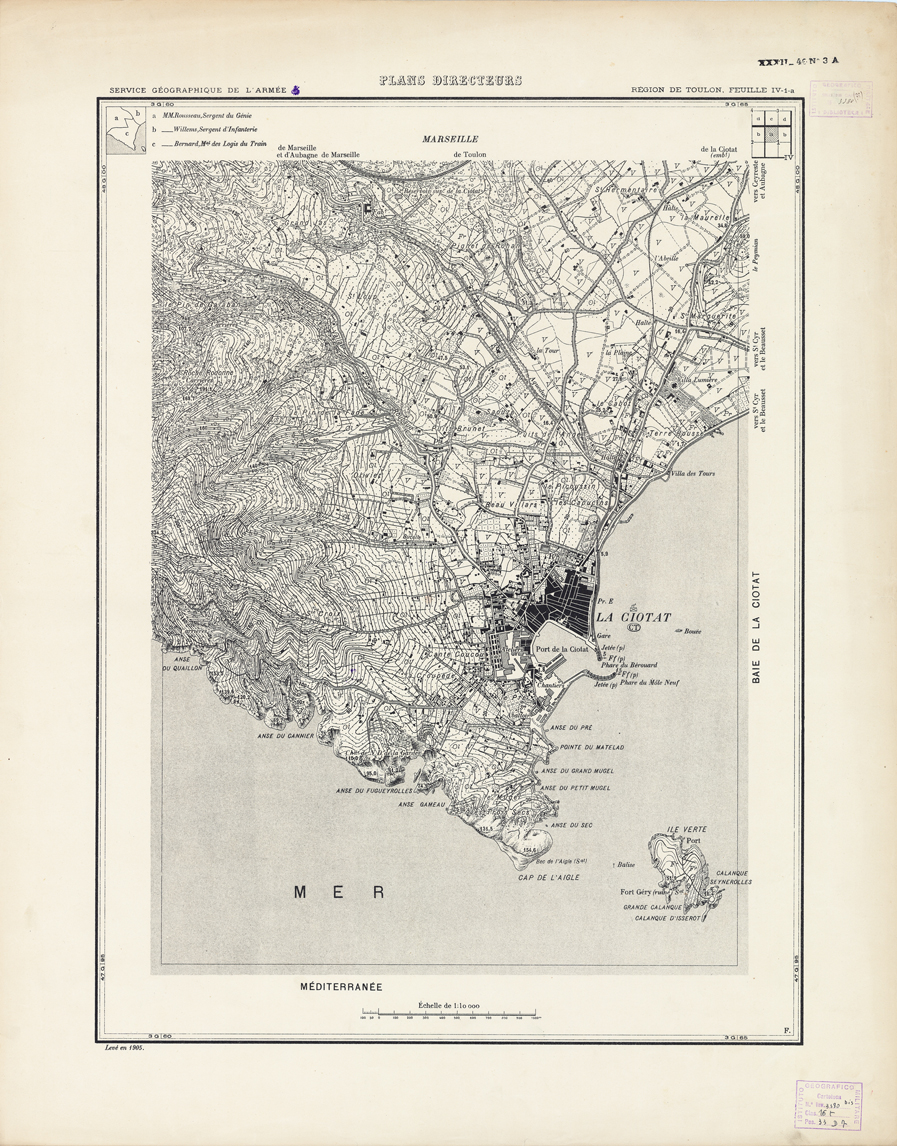 (N:21410) PLANS DIRECTEURS - REGION DE TOULON FEUILLE IV N1a (B0017902) Carte e stampe antiche: riproduzione a colori su carta (formato A1)