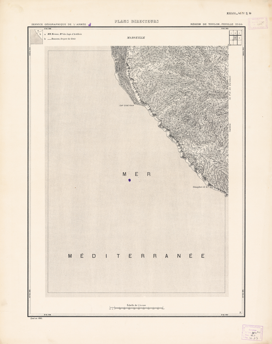 (N:21412) PLANS DIRECTEURS - REGION DE TOULON FEUILLE III N2b (B0017904) Carte e stampe antiche: riproduzione a colori su carta (formato A1)