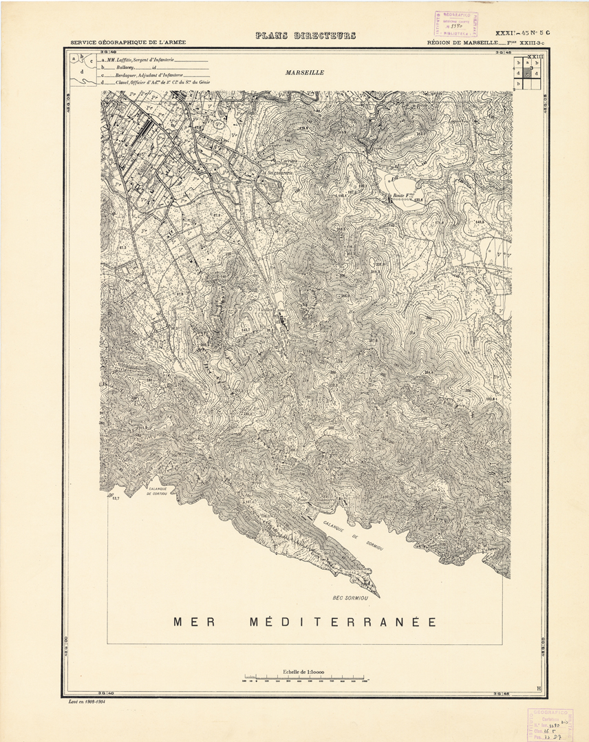 (N:21414) PLANS DIRECTEURS - REGIONE DE MARSEILLE FEUILLE XXIII N3c (B0017906) Carte e stampe antiche: riproduzione a colori su carta (formato A1)